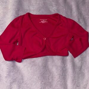 Faded Glory Baby Girl’s Deep Pink Long Sleeve Cropped Bolero Cardigan 24 Months